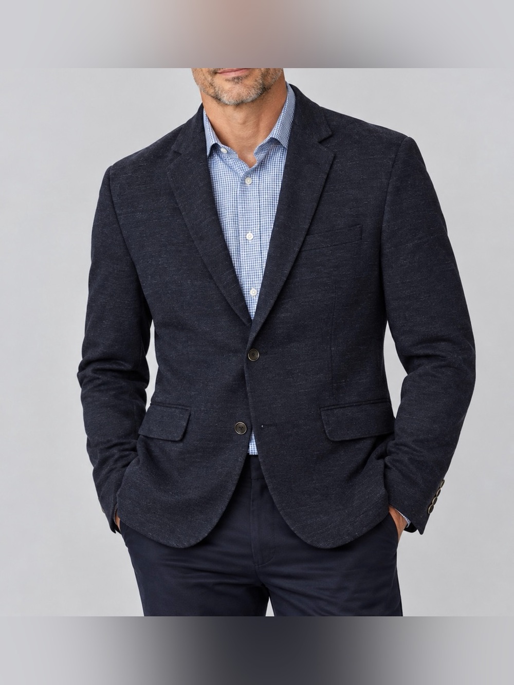 New Flynt Men’s Navy Navy Blue Jacket with Long Sleeve, Sz 42R